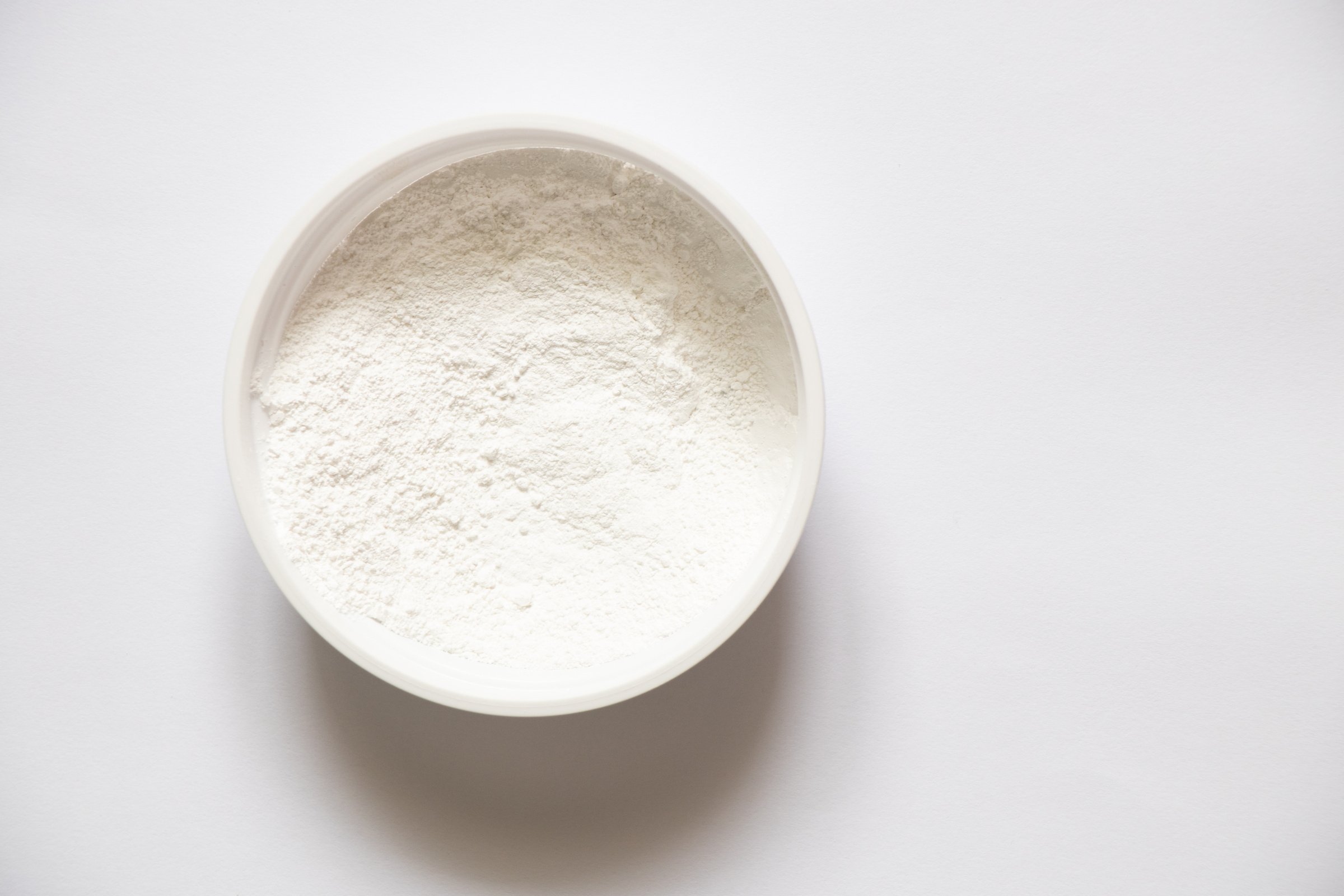 White Powder in a Box on a White Background, Tooth Powder