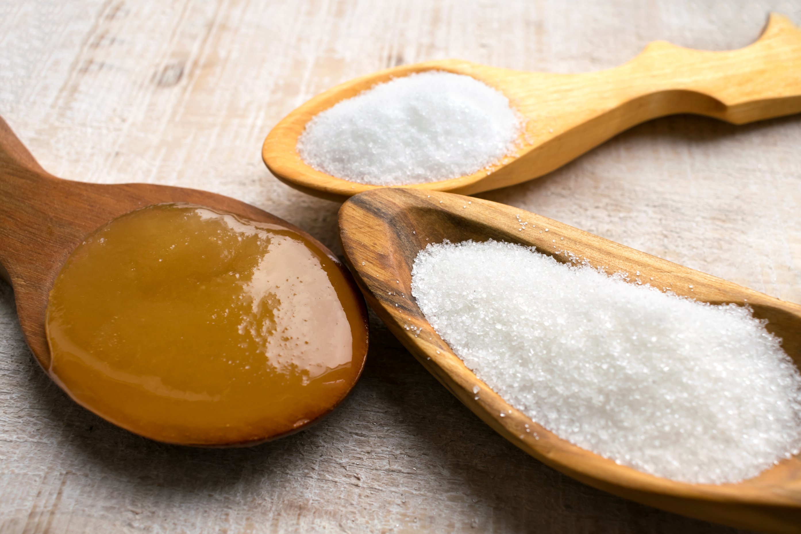 Artificial Sweeteners and Sugar Substitutes in Wooden Spoons. Na