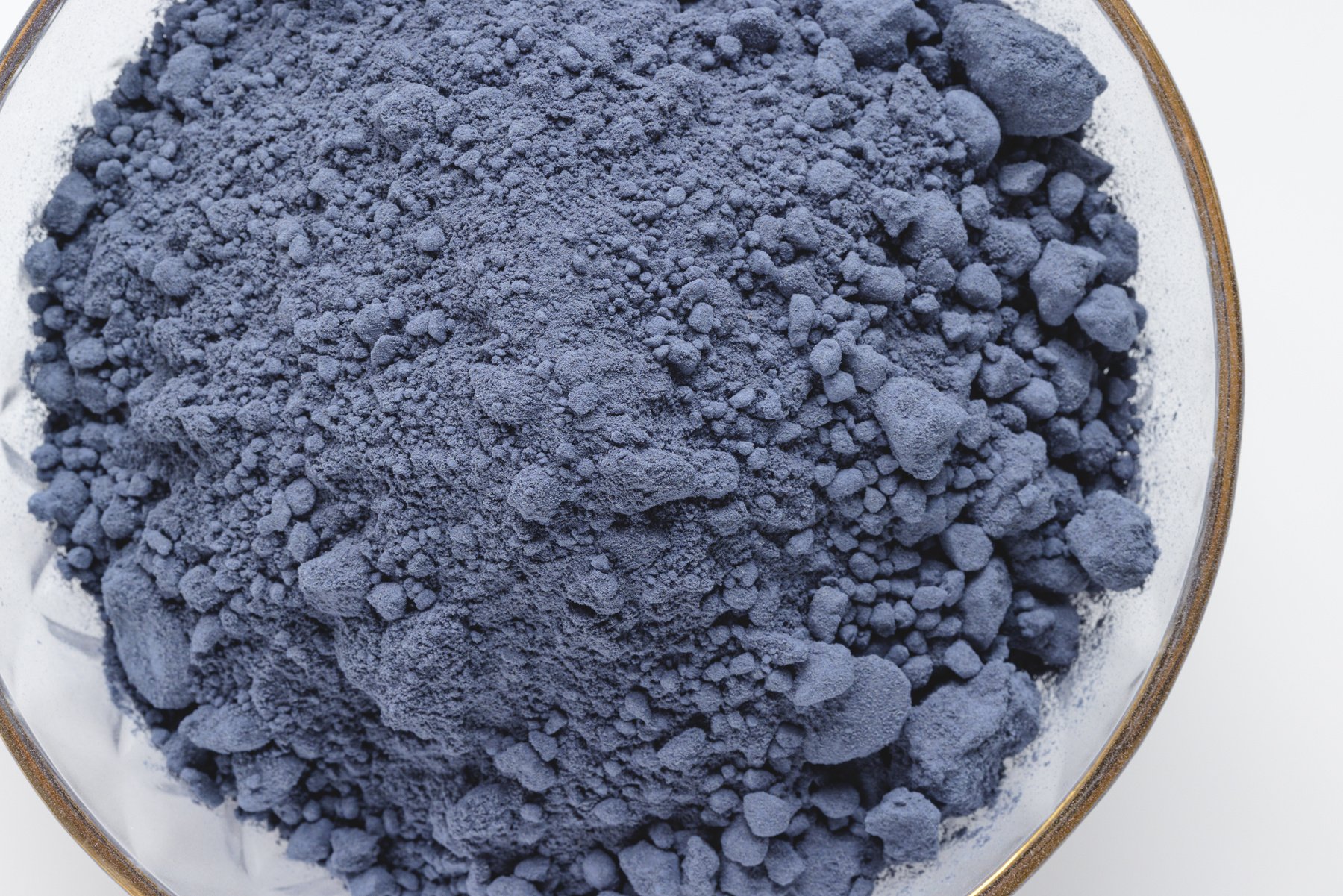 Butterfly Pea Flower Powder or Blue Matcha in Bowl, Closeup