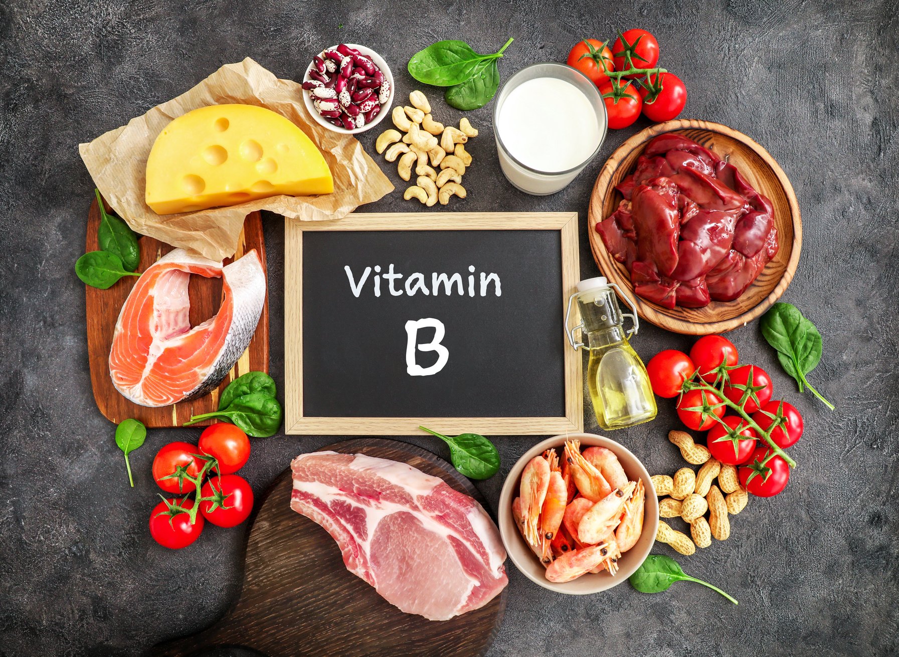 High vitamin B sources assortment